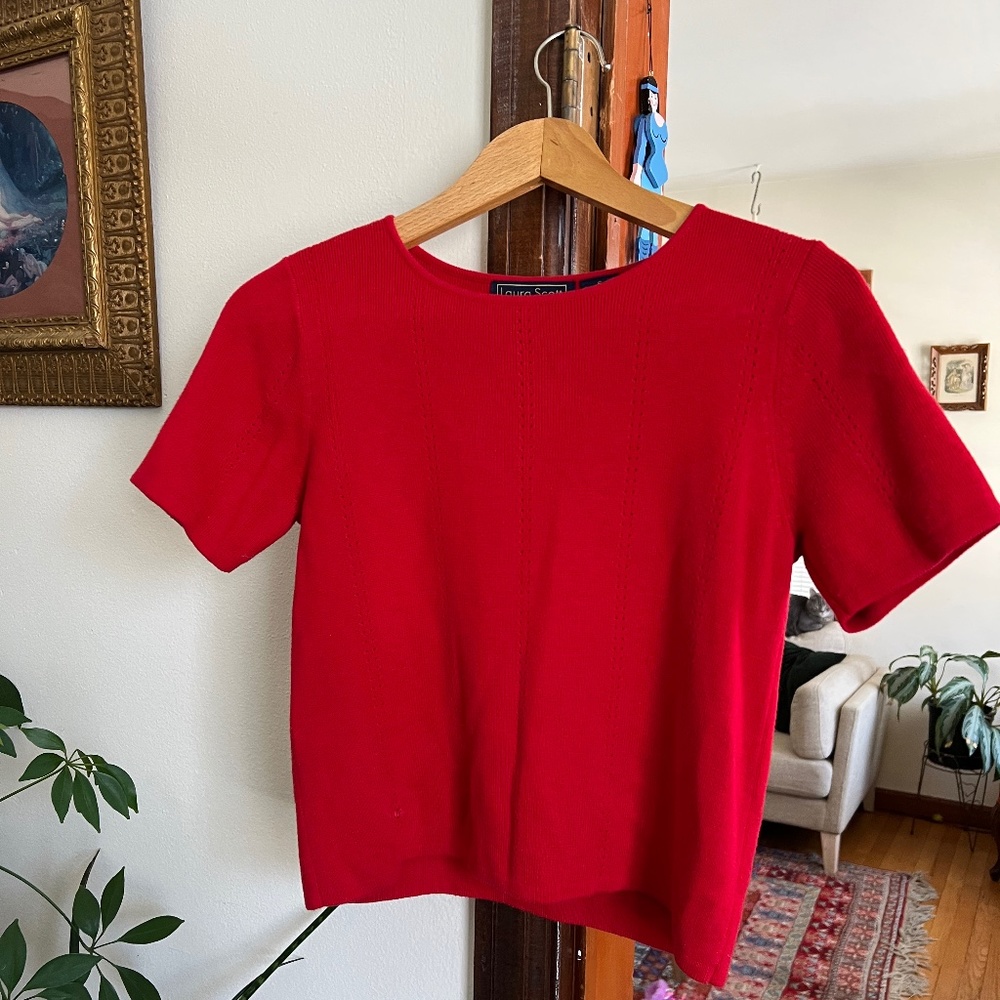 Vintage Laura Scott  red short sleeve top